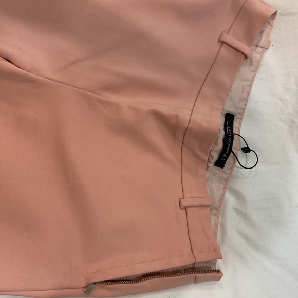 Soft pink Zara pant with slit at ankle. Zipper on left side of waste. - Picture 4 of 5